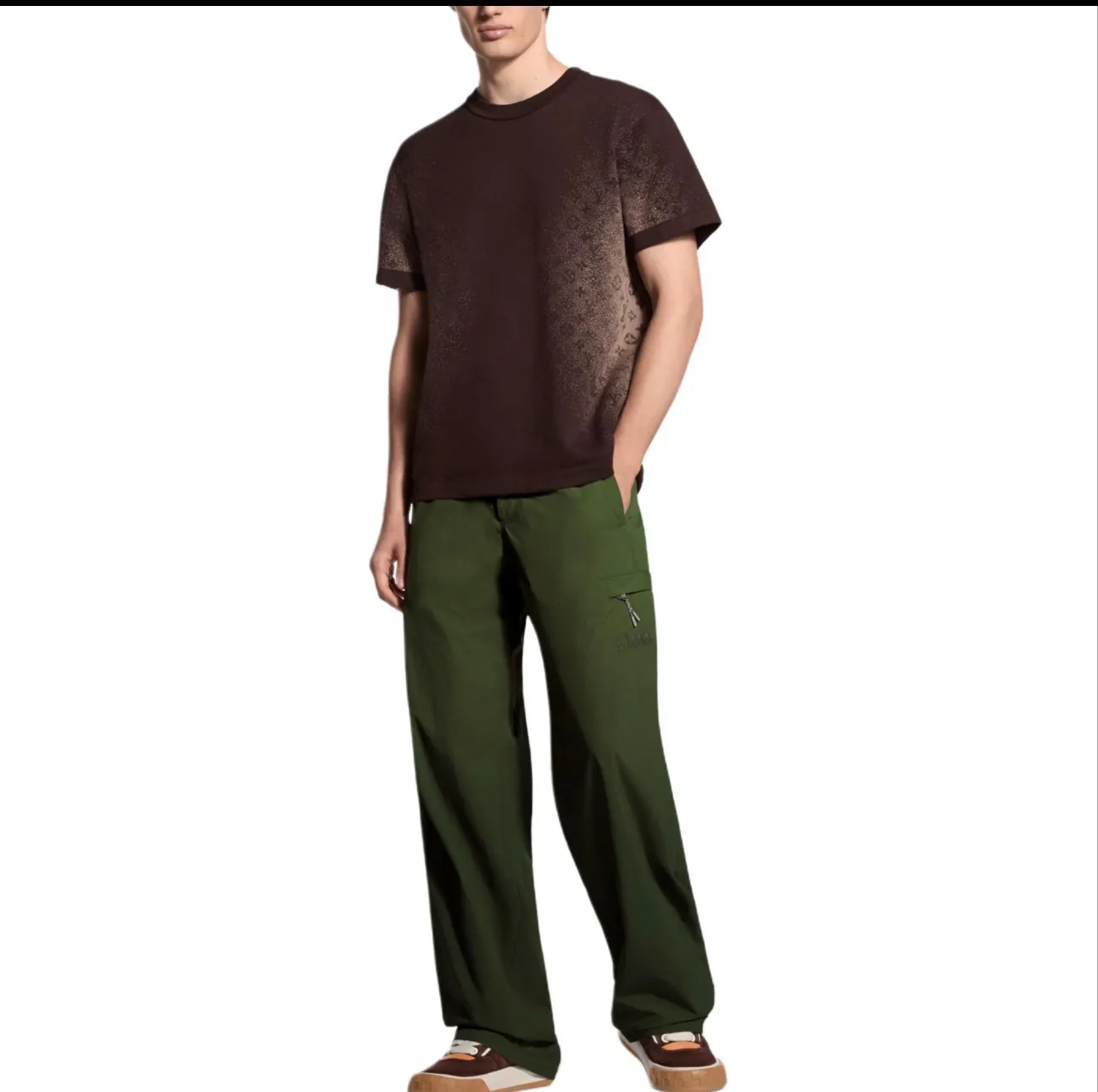 Louis Vuitton/Louis Vuitton 26ss presbyopic gradient jacquard knitted short sleeves